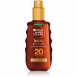 Pour un bronzage optimal au fini satiné. L'huile protectrice à SPF 20 Garnier Ambre Solaire Ideal Bronze protège la peau des  ...