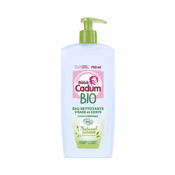 Cadum Bébé Natural Caresse Eau Nettoyante Visage &amp  Corps Aloé Vera Bio 750ml