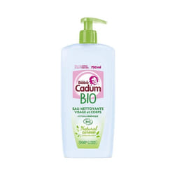 Cadum Bébé Natural Caresse Eau Nettoyante Visage &amp  Corps Aloé Vera Bio 750ml
