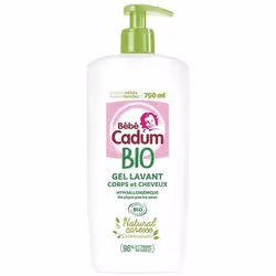 Cadum Bébé Gel Lavant Corps & Cheveux Bio Natural Caresse 750ml
