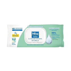 Mixa Lingettes Bébé Nettoyantes à L&#039 eau Naturelle x48