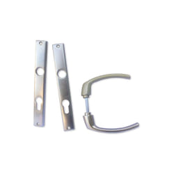 Ensemble alu plaque étroite Ovalfiliz Prodif 25 mm - clé i - Champagne - Ép.38/47 Entrx70 F/vis bois - 675317