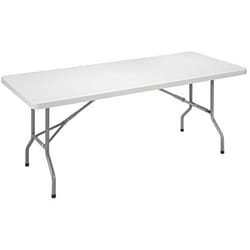 Table multi-usages pliante d'extérieure grise L 183 x P 76 cm - Maxiburo