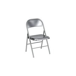 Sans Marque - Chaise pliante Métal grise - Lot de 2 - Maxiburo