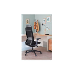 Sans Marque - Chaise de bureau Garvey dossier maille avec têtière - noir - Maxiburo