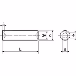 Vis sans tête six pans creux bout cuvette - Inox A2 10x10 mm - Boîte de 100 - Vue supplémentaire 2