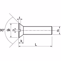 Acton - Vis à métaux tête fraisée fendue - Inox A2 5x80 mm - Boîte de 200