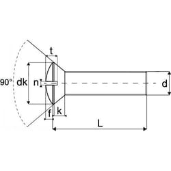 Acton - Vis à métaux tête fraisée bombée fendue - Inox A2 4x12 mm - Boîte de 200