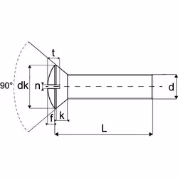 Acton - Vis à métaux tête fraisée bombée fendue - Inox A2 4x40 mm - Boîte de 200