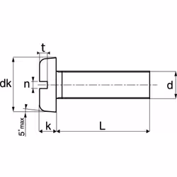 Acton - Vis à métaux tête cylindrique large fendue - Inox A2 5x6 mm - Boîte de 200