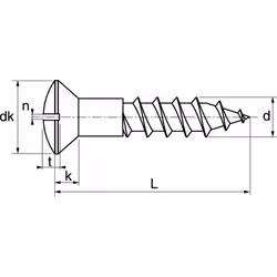 Acton - Vis à bois tête fraisée bombée fendue inox A2 din 95 6X60 boîte de 100 623016X60