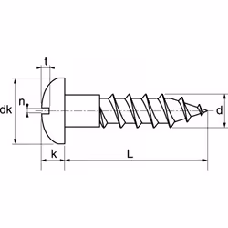 Acton - Vis à bois tête ronde fendue - Inox A2 6x70 mm - Boîte de 100