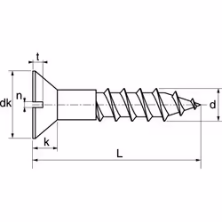 Acton - Vis à bois tête fraisée fendue - Inox A2 3x12 mm - Boîte de 200