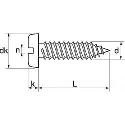 Acton - Vis à tole tête cylindrique large fendue - Inox A2 3,5x32 mm - Boîte de 200