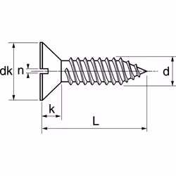 Acton - Vis à tole tête fraisée fendue - Inox A2 4,2x19 mm - Boîte de 200
