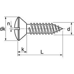 Acton - Vis à tole tête fraisée bombée fendue - Inox A2 3,5x19 mm - Boîte de 200