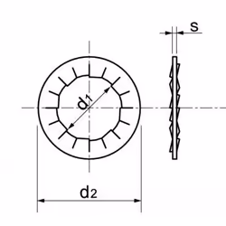 Acton - Rondelle -Eventail- à dentures intérieures jz - Inox A2 Ø8 mm - Boîte de 200