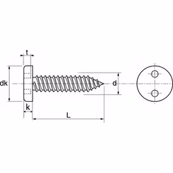 Vis à tole tête cylindrique inviolable -Snake Eyes- - Inox A2 4,2x25 mm - Boîte de 100