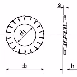 Rondelles -Eventail- az inox A4 dentures extérieures diamètre 16mm largeur 26mm épaisseur 1,2-3,6mm boîte de 50 pièces Acton