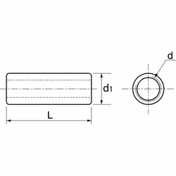 Acton - Manchon cylindrique taraudé inox A2 diamètre 10mm longueur 30mm boîte de 25 pièces