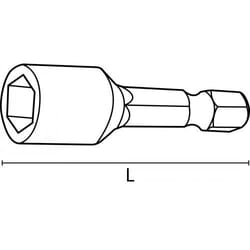 Embout de vissage magnétique pour tête hexagonale - Acier 10x45