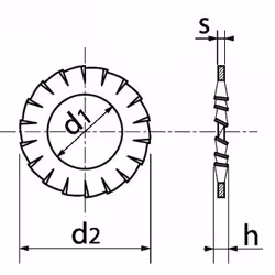 Acton - Rondelle -Eventail- à dentures exterieures - Inox A2 d6 mm - Boîte de 50