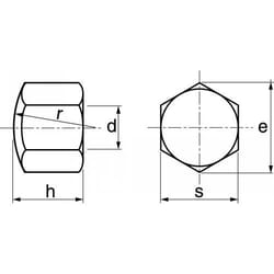 Acton - Ecrou borgne hexagonal bas - Inox A2 M12 - Boîte de 100