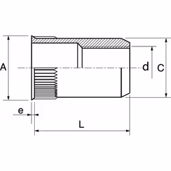Acton - Boite de 100 écrou cranté à sertir tête affleurante inox A2 - Ø5 mm - 626335