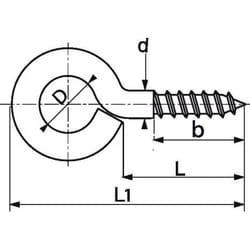 Piton - Filetage bois - Inox A2 6x60 mm - Boîte de 100