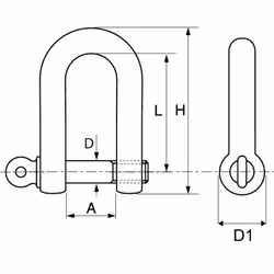 Acton - Manille droite forgée - Inox A4 D10mm - Boîte de 5