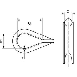 Cosse cœur - Inox A4 ØCâble 5mm - Boîte de 5