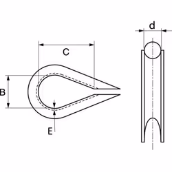 Acton - Cosse cœur - Inox A4 ØCâble 16mm - Unité