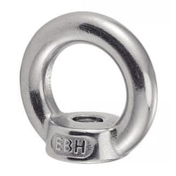 Acton - crou à anneau inox Filetage (d): m 6 - ø intérieur (D1): 16 mm - ø extérieur (D2): 28 mm - Charge de travail: 70 kg