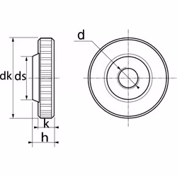 Ecrou moleté type bas - Inox A1 M10 - Boîte de 10