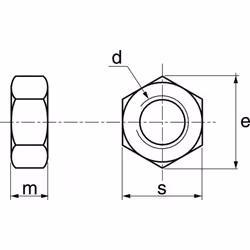 Acton - crou hexagonal nylon din 934 M12 boîte de 100 8300012 - Noir