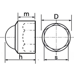 Acton - Cache ecrou hexagonal gris - ral 7001 - Polyéthylène M16 - Boîte de 50