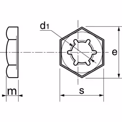 Ecrou -pal- autofreiné hexagonal - Acier Zn M16 - Boîte de 100