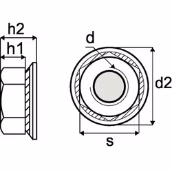 Acton - Ecrou twolock cs - Acier Zn M8 - Boîte de 200