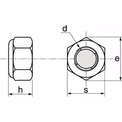 Ecrou hexagonale indesserable avec bague métal - Inox A2 M4 - Boîte de 100