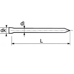 Acton - Pointe - Tête homme - Inox A2 1,6x25 mm - Boîte de 550