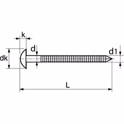 Pointe annelée - Tête bombée - Inox A4 3,1x70 mm - Boîte de 1000