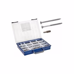 Coffret vis pour agglomere tête fraisée - Six lobes + embouts Inox A2