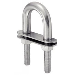 Etrier en U - Avec double plaque - Inox A4 4x62 mm - Boîte de 10