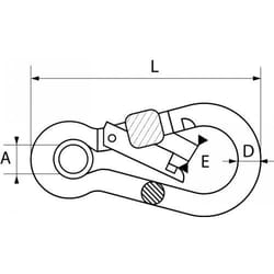 Acton - Mousqueton à œil avec vis de sécurité - Inox A4 12x140 mm - Unité