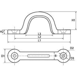 Acton - Lot de 10) Pontet embouti - Inox A2 45mm