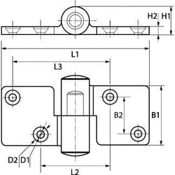Acton - Charnière dégonflable forgée polie - L92mm - Inox A4 Droite - Boîte de 2
