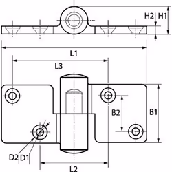 Acton - Charnière dégonflable forgée polie - L92mm - Inox A4 Gauche - Boîte de 2