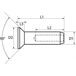 Acton - Terminaison à sertir - Tête fraisée plate - Inox A4 ØCâble 3mm - Boîte de 10