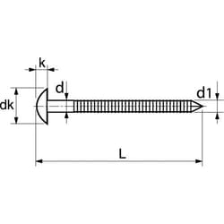 Gunnebo Sa-lrm - Boîte de 100 Pointes annelées inox A4 acton - tête bombée pvc - 50 x 2.5mm - 647882,5X50CDT100P