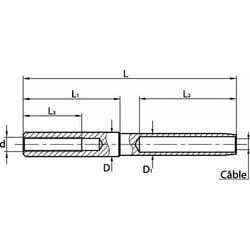 Acton - Embout à sertir taraudé - Pas à droite - Inox A4 ØCâble 4mm - Boîte de 10